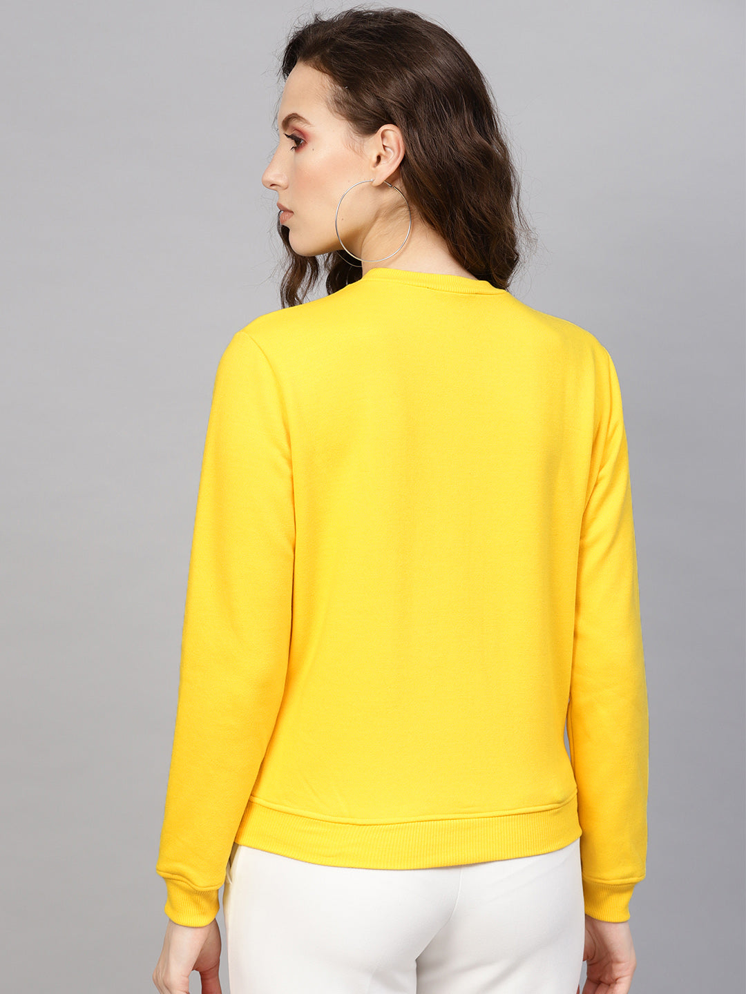 Yellow Floral Patch Sweatshirt