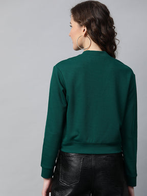 Green Front Button Cardigan