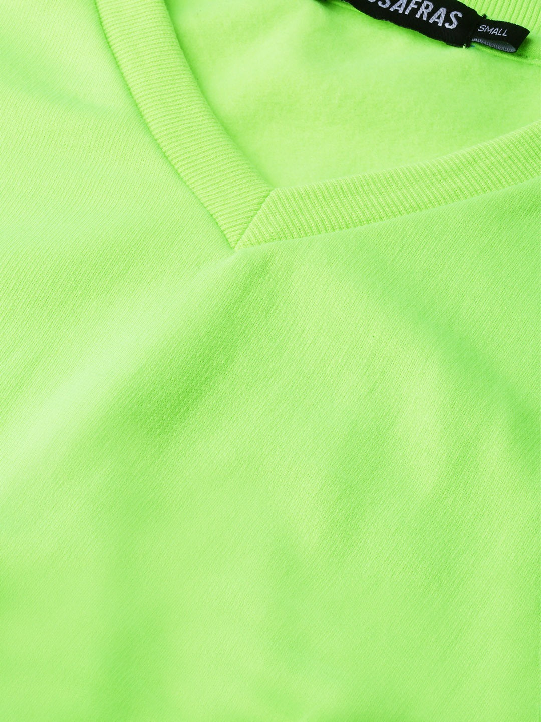 Neon Green V-Neck Crop Sweatshirt