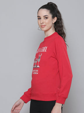 Red Terry JUST A GIRL Sweatshirt