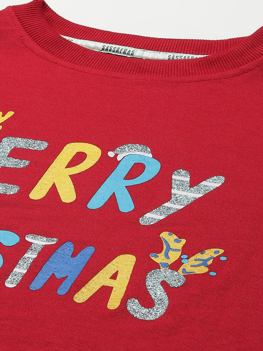 Red Terry MERRY CHRISTMAS Sweatshirt