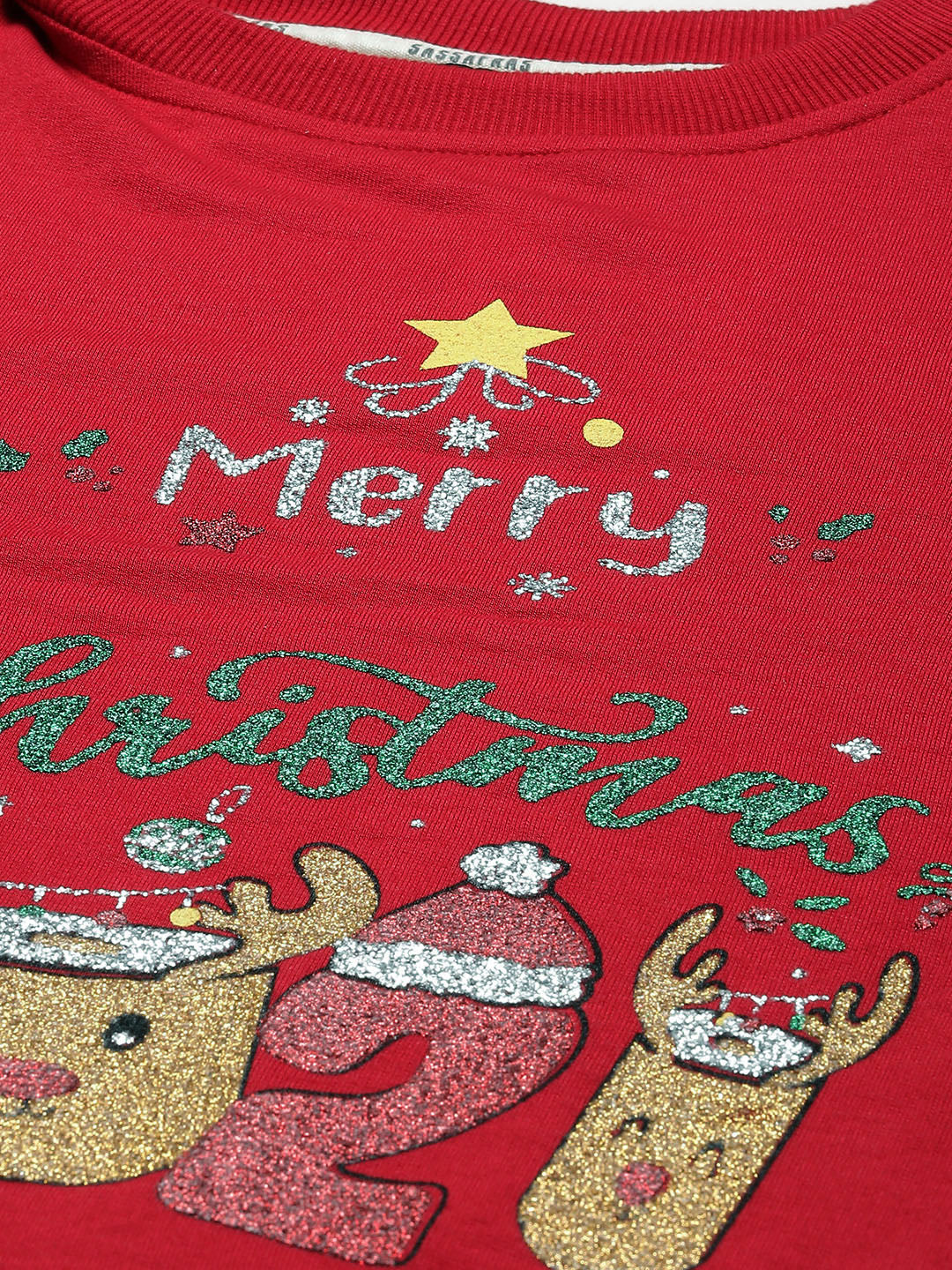 Red MERRY CHRISTMAS Terry Print Sweatshirt