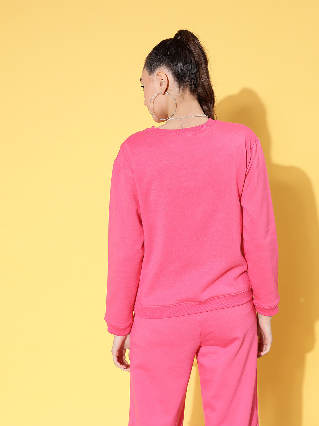 Pink Fleece Line Art Sweatshirt-SASSAFRAS