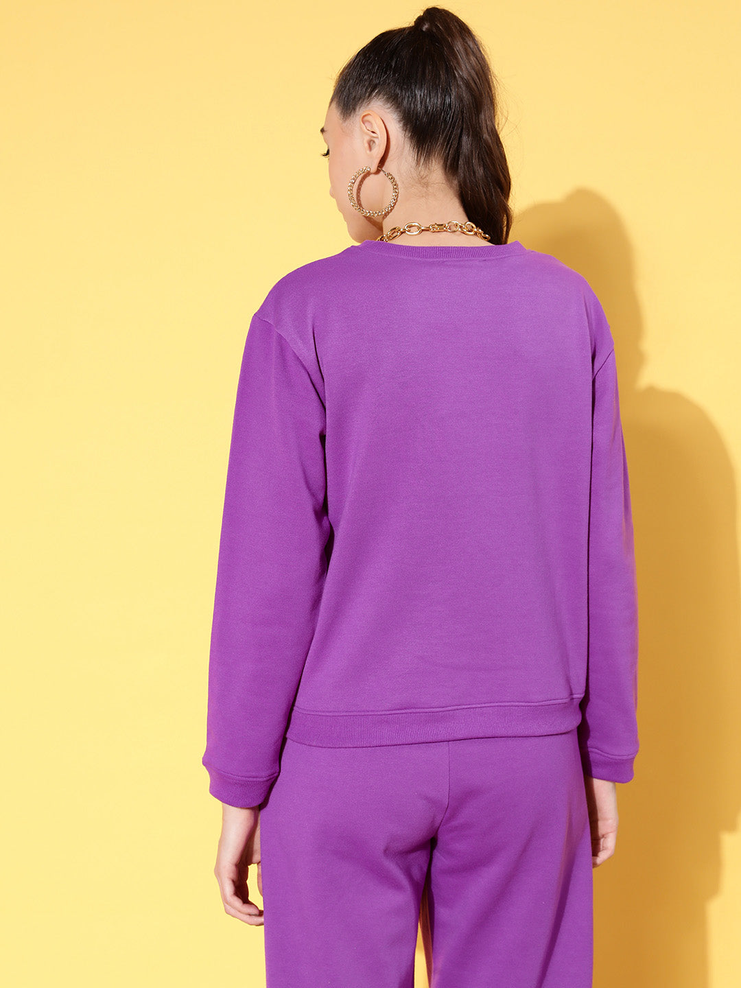 Purple Fleece JUST CHILL Sweatshirt-SASSAFRAS