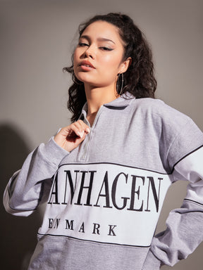 Grey Melange COPENHAGEN Colour Block Sweatshirt-SASSAFRAS