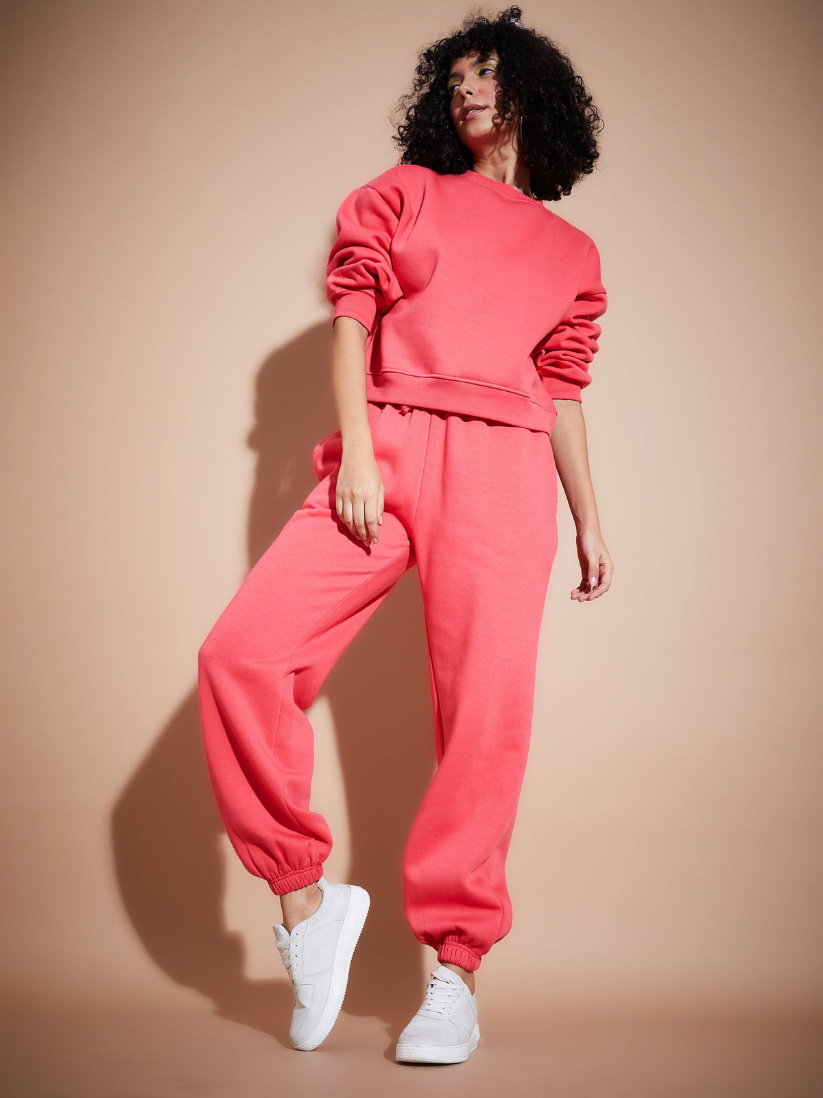 Pink Premium Fleece Oversized Sweatshirt-SASSAFRAS BASICS