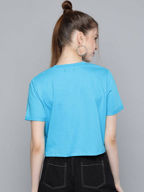 Blue Pocket Detail Boxy T-Shirt