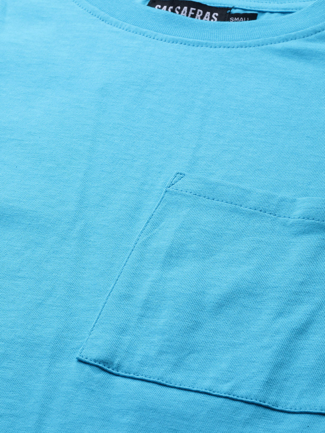 Blue Pocket Detail Boxy T-Shirt