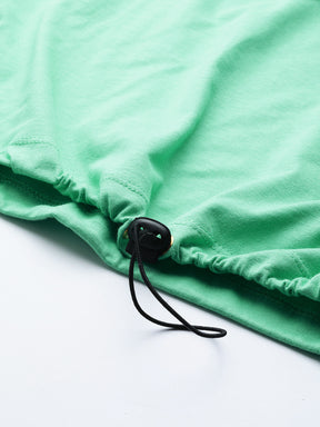 Green Drawstring Detail T-Shirt