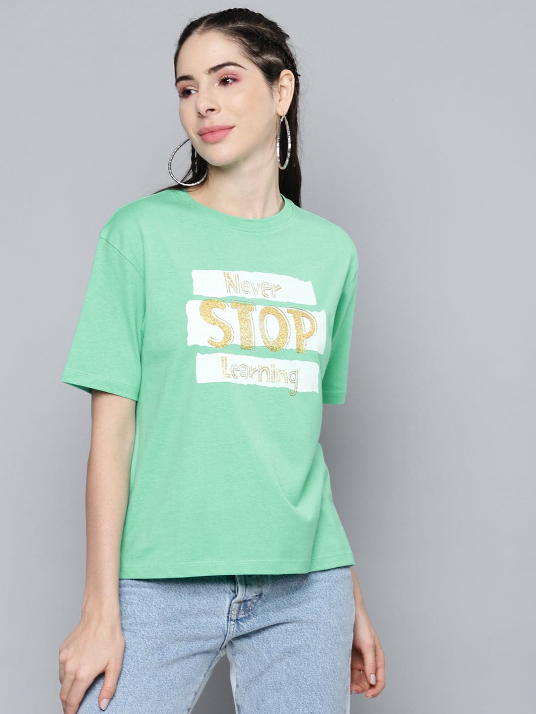Green Never-Stop-Learning T-Shirt-T-Shirts-SASSAFRAS