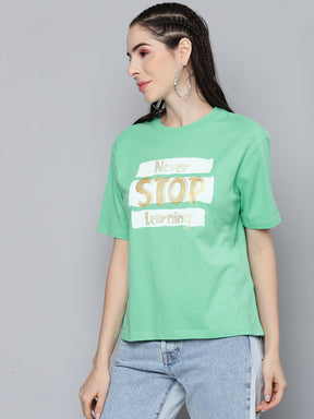 Green Never-Stop-Learning T-Shirt