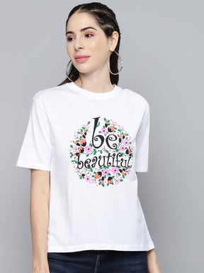 White Be-Beautiful T-Shirt-T-Shirts-SASSAFRAS