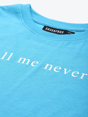Blue Call-Me-Never Crop Boxy T-Shirt