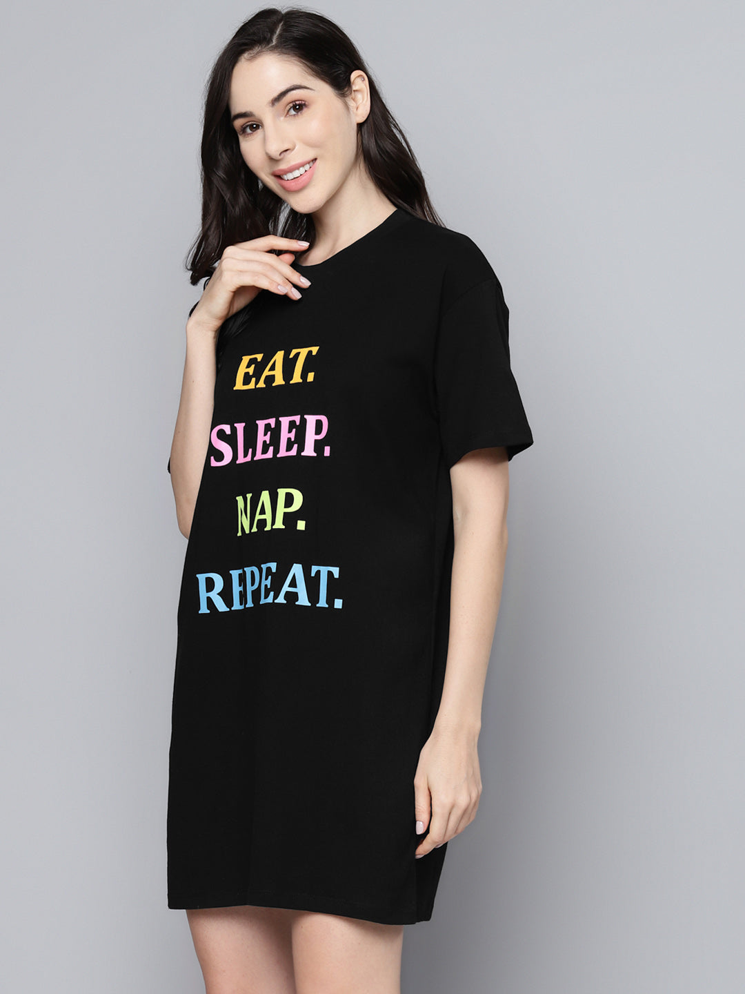 Black Eat-Sleep-Nap-Repeat Sleepshirt