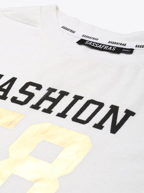 White FASHION 58 Print T-Shirt