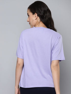 Women Lavender BEE KIND Regular T-Shirt