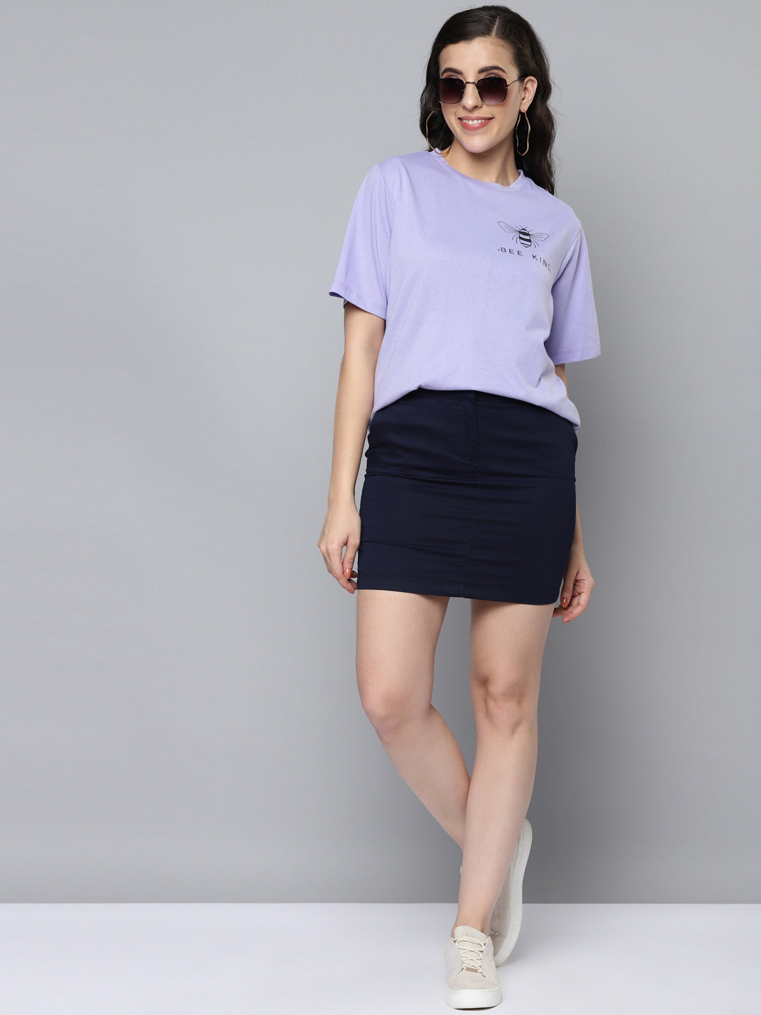 Women Lavender BEE KIND Regular T-Shirt
