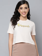 Women Cream TRAVEL Crop T-Shirt-T-Shirts-SASSAFRAS
