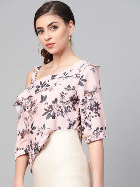 Pink Floral One Strap Top