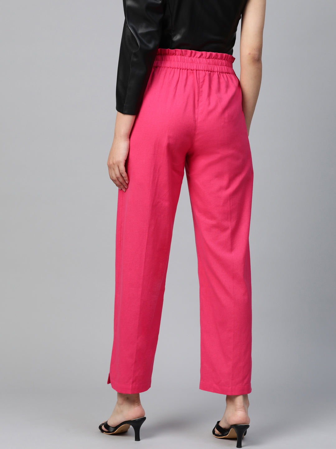 Pink PaperBag Tapered Pants