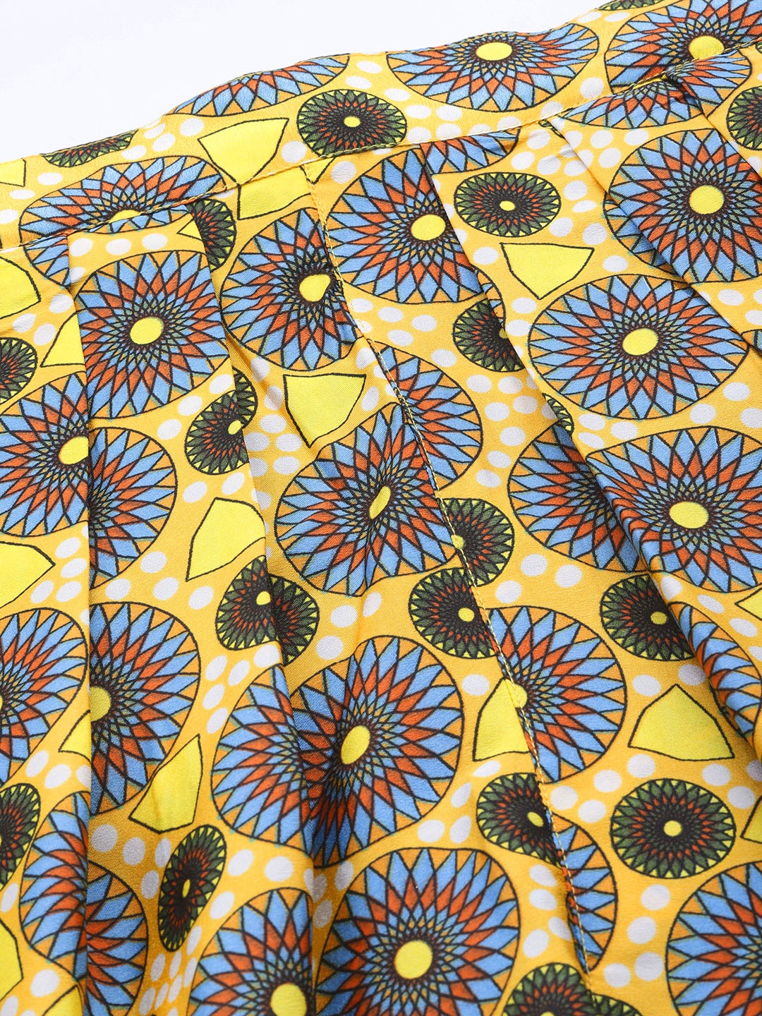 Women Yellow Geometric Print Dhoti Pants
