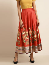 Red Floral Kali Skirt-Skirts-SASSAFRAS