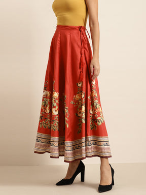 Red Floral Kali Skirt