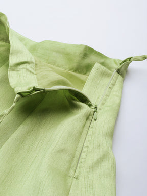 Mint Green Foil Print Anarkali Skirt