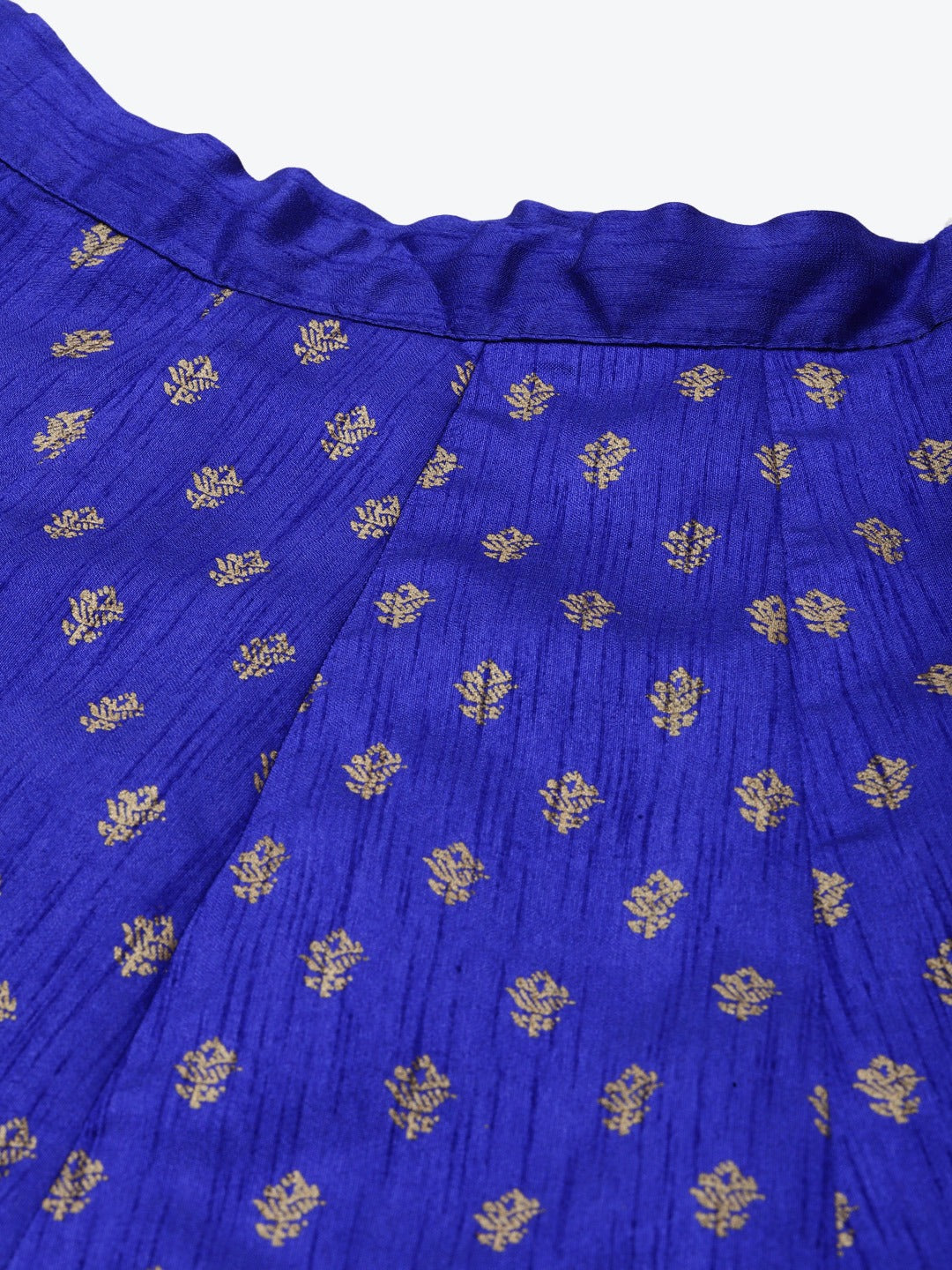 Royal Blue Foil Paisley Anarkali Skirt