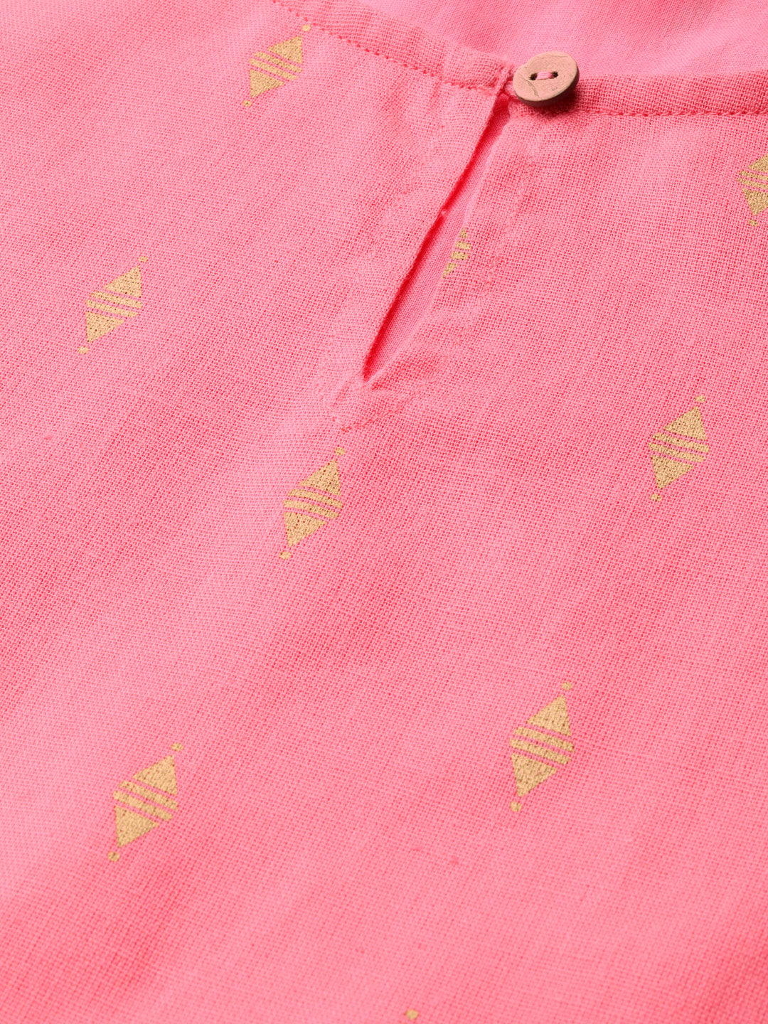 Pink Foil Print Peplum Top