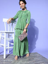 Women Green Tie & Dye Peplum Top-Tops-SASSAFRAS