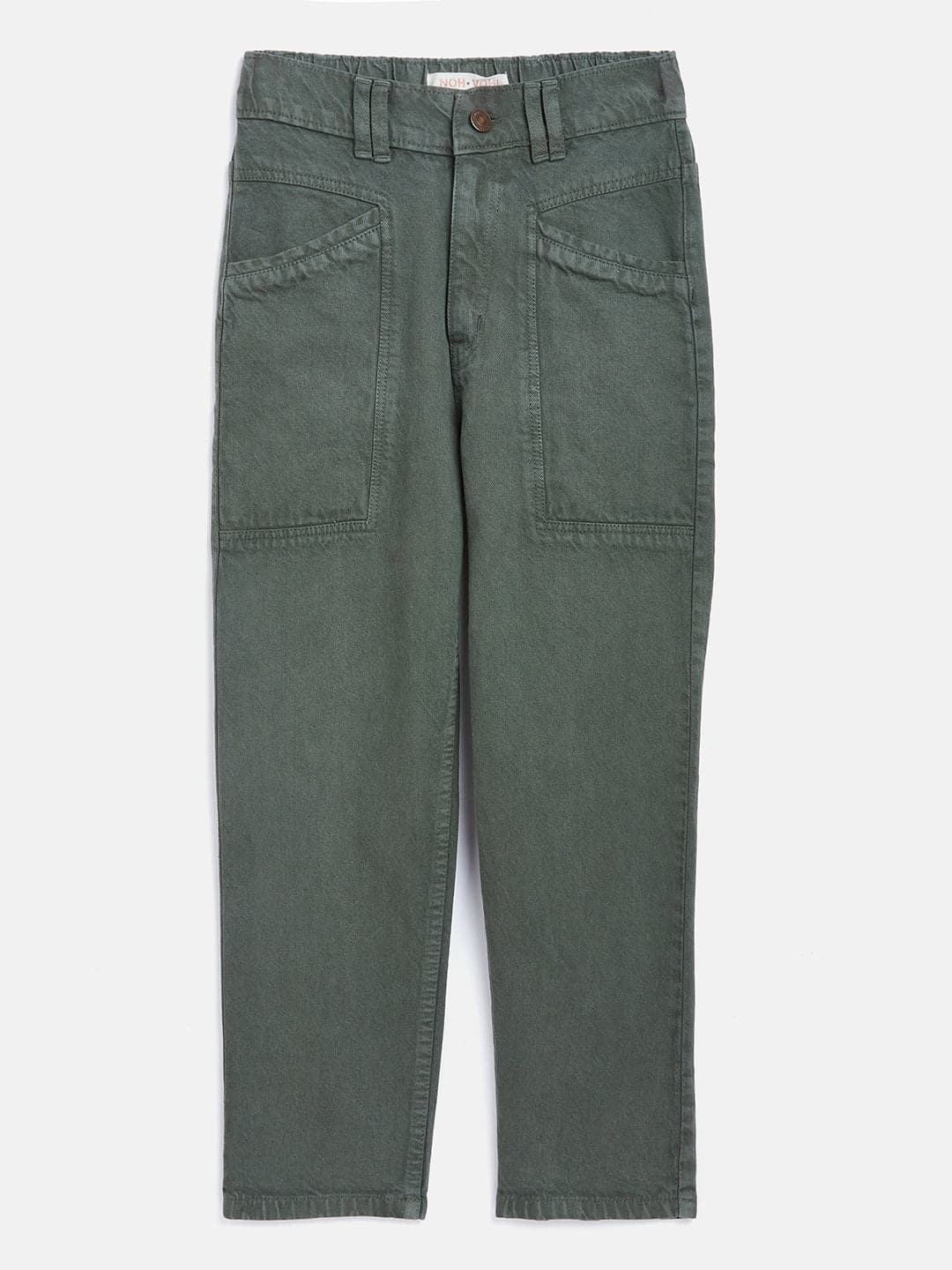 Girls Olive Front Pocket Straight Jeans-Girls Jeans-SASSAFRAS