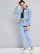 Girls Ice Blue Front Pocket Straight Jeans-Girls Jeans-SASSAFRAS